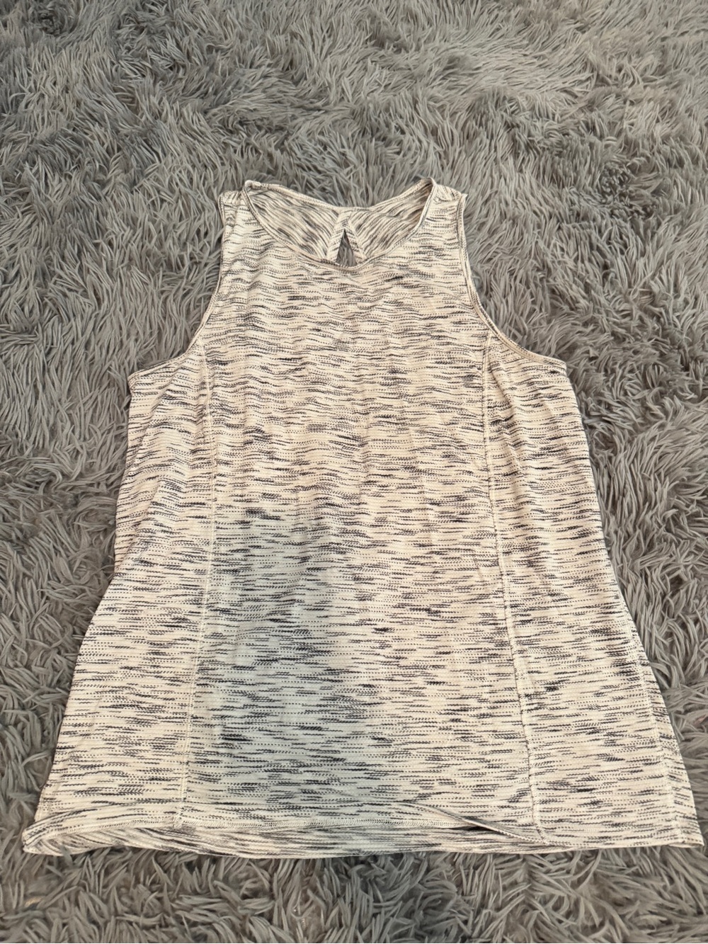 lululemon athletica Marled White and Gray Racerback Tank
